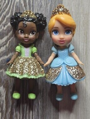 Jakks Disney Princess Figures Tiana Cinderella Glitter Dress